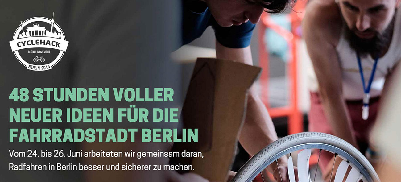Screenshot of the CycleHack Berlin homepage